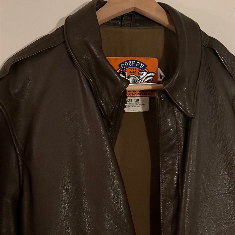 VTG Rare Cooper Model A-2 Goat Leather Bomber Brown Jacket U.S Air Force Ideal